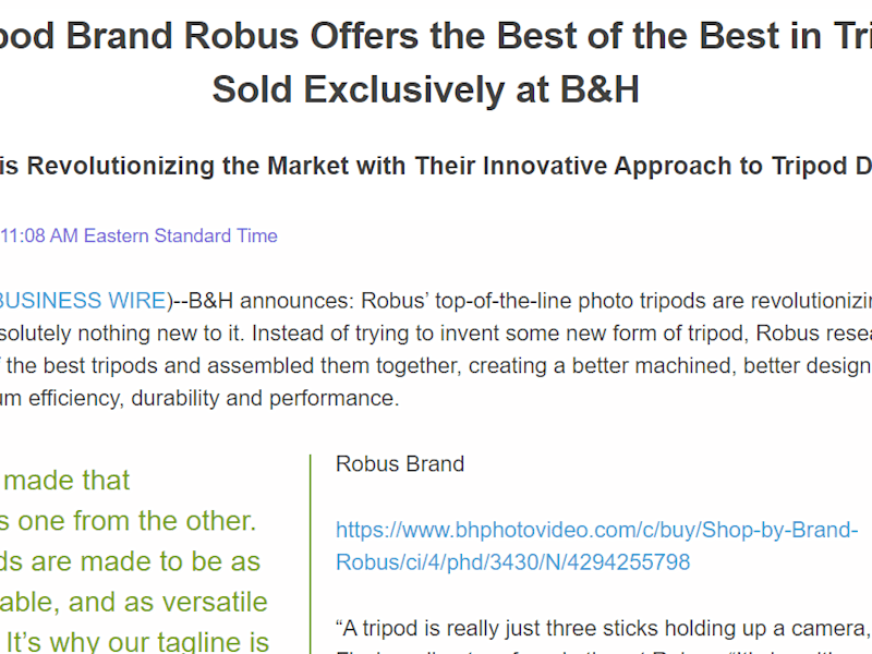 Cover image for Press Release: Robus Brand Launch