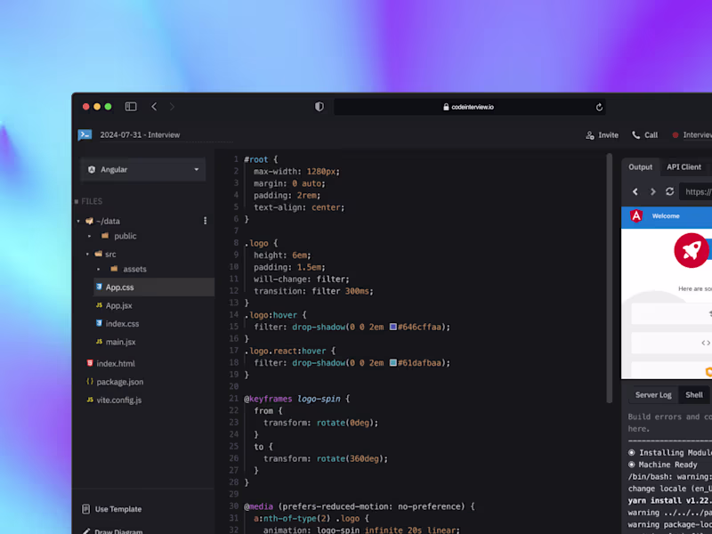 Cover image for CodeInterview.io SaaS Web App Design