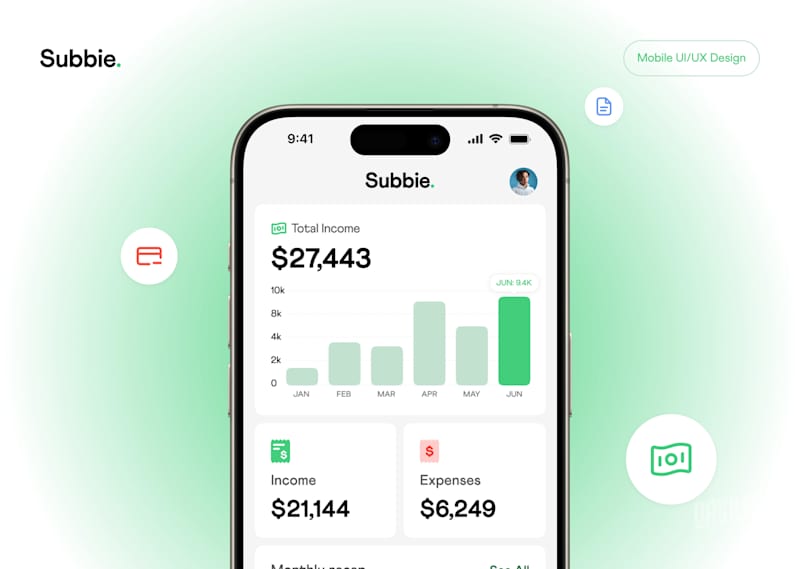 Cover image for Subbie | Income Expense diary for Tradepeson