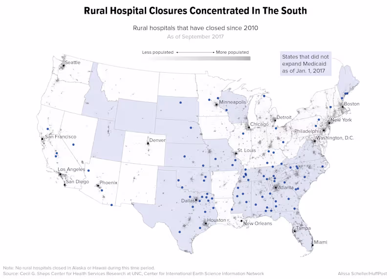 Cover image for Graphics for Rural Hospital Closures Report