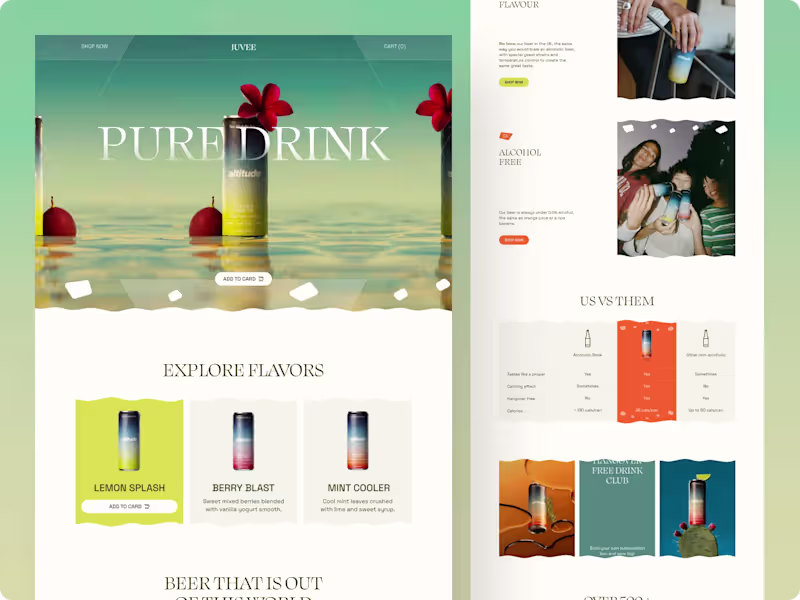 Cover image for Pure Drink - Immersive Landing Page Experience for Beverage ...
