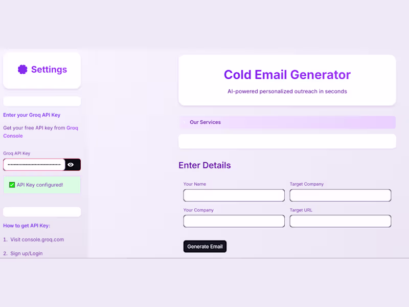 Cover image for AI Cold Email Generator using