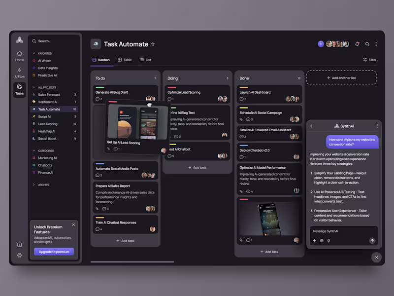 Cover image for AI SaaS Dashboard