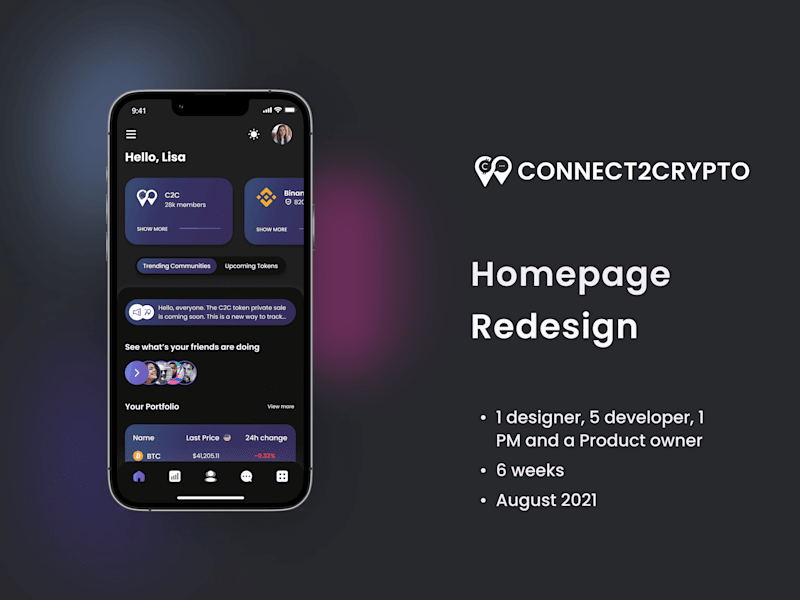 Cover image for Improving homepage for better user engagement of B2C Crypto App