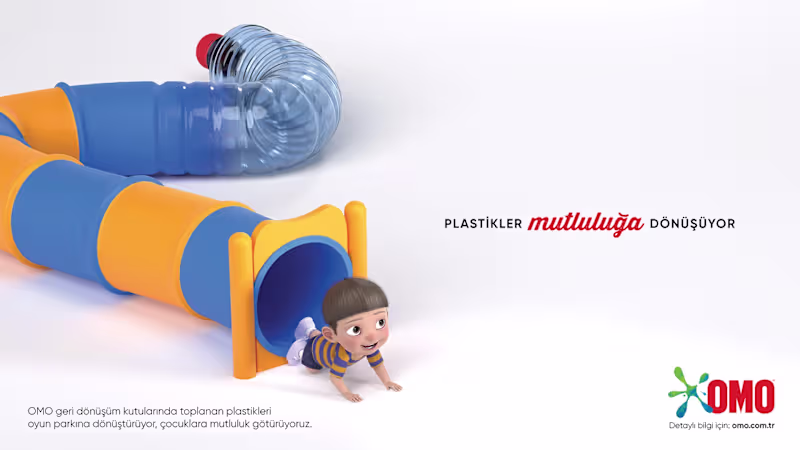 Cover image for OMO - 3D modeling for "PLASTİKLER MUTLULUĞA DÖNÜŞÜYOR" campaign