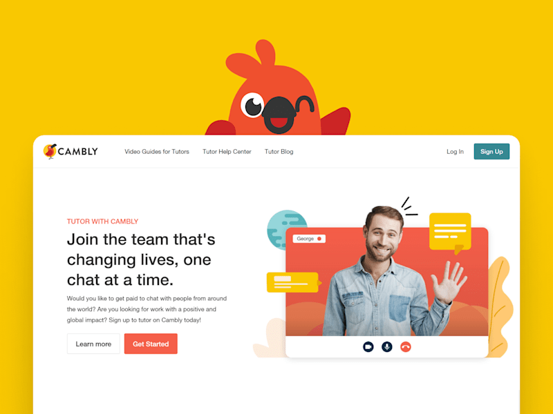 Cover image for Cambly - Edtech Landing Page in Webflow