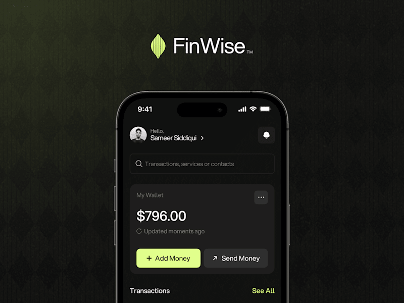 Cover image for FinWise - Fintech App UI UX Design Pt. 01