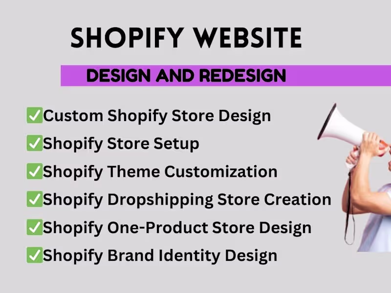 Cover image for I will build design shopify website store design and redesign