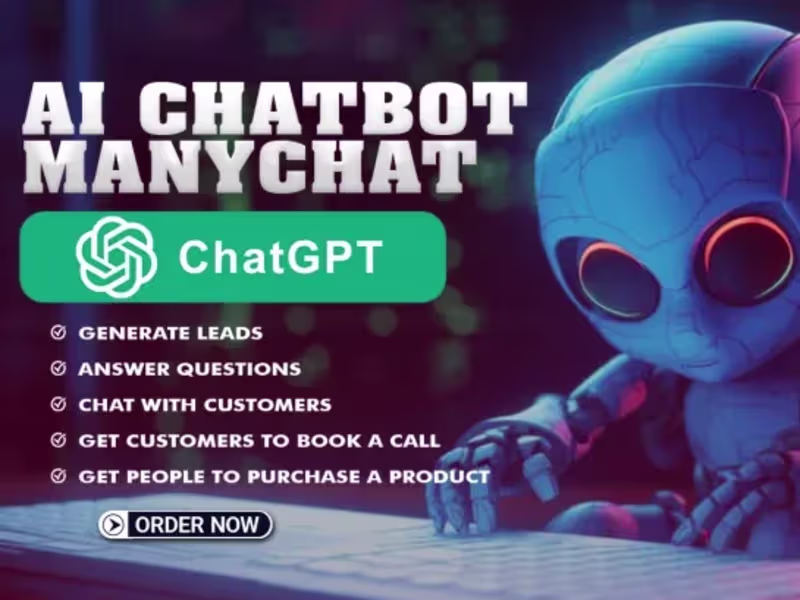 Cover image for I will create ai chatbot using chatgpt and manychat