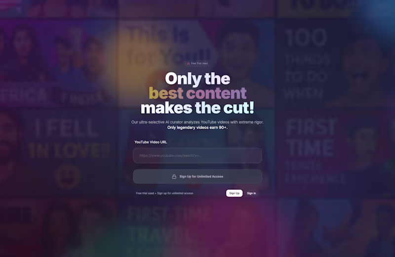 Cover image for Curato — Watch smarter, not longer. Personally, as a YouTube...