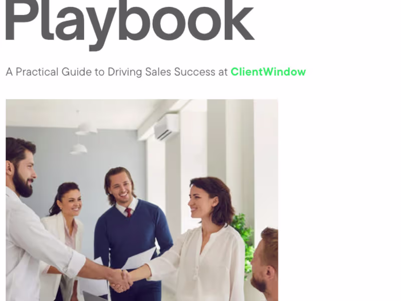 Cover image for Sales Playbook Build ClientWindow already had a very innovat...