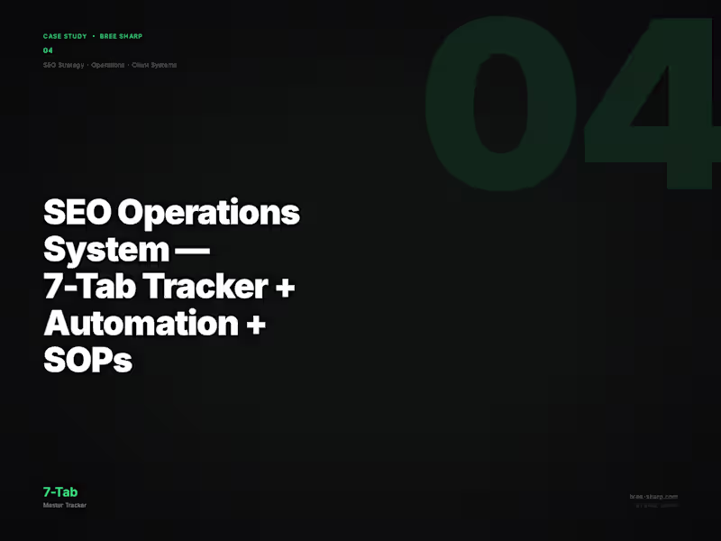 Cover image for Automated SEO Operations System Development