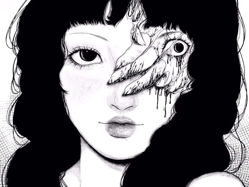 Cover image for Normal portrait or horror themed portrait in black and white