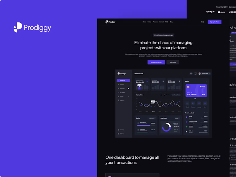 Cover image for Prodigy - Fintech/SaaS Website