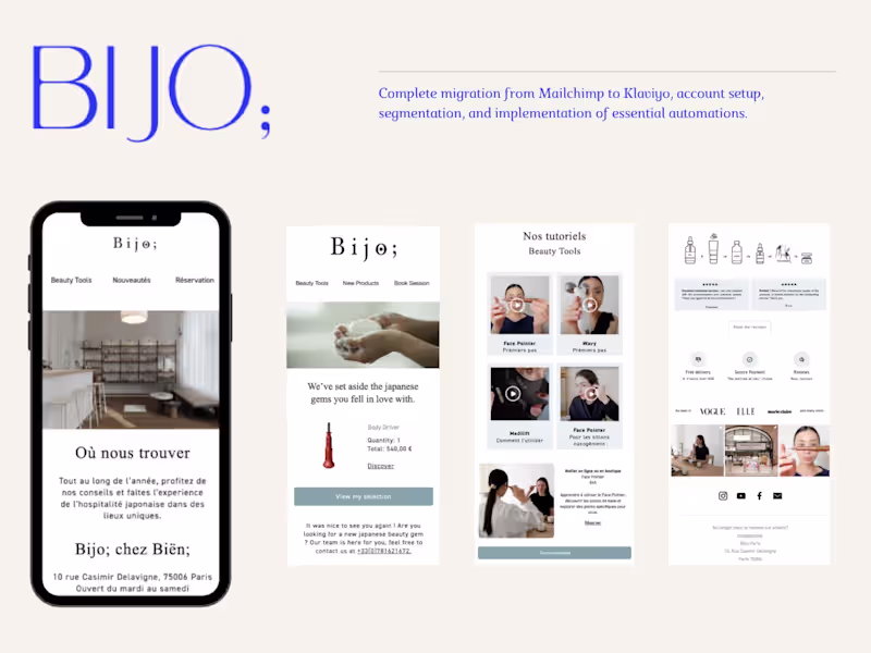 Cover image for Bijo; Klaviyo Migration, Set up and automations