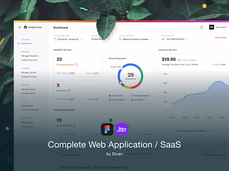 Cover image for SaaS Application • Web • Figma