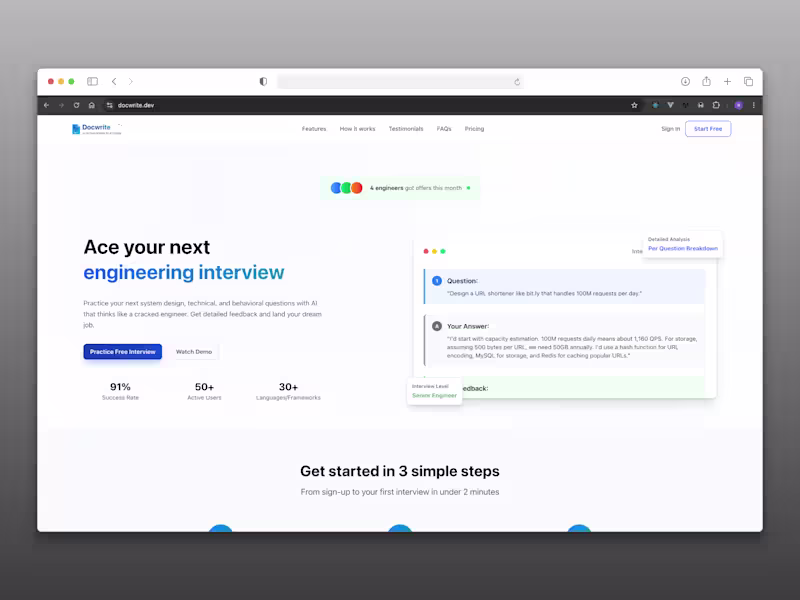 Cover image for Docwrite AI powered interview platform
