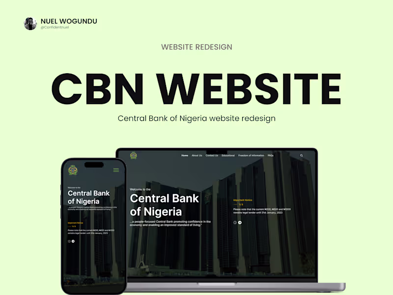 Cover image for Central Bank Of Nigeria Re-Design