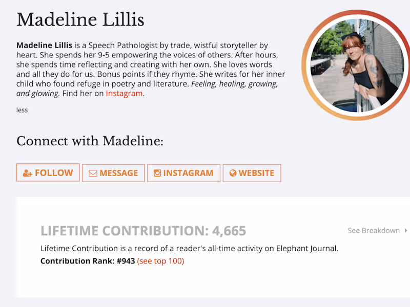 Cover image for Madeline Lillis | elephant journal