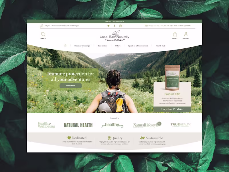 Cover image for Natural Health Retailer Website