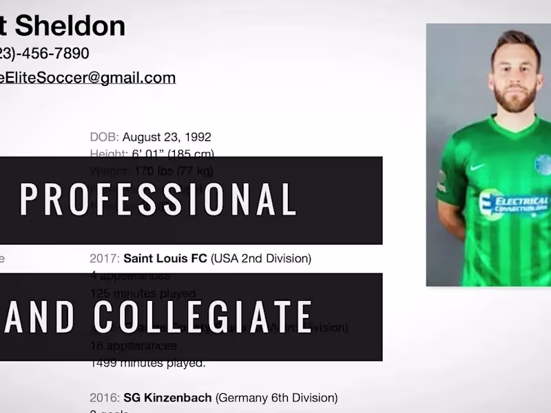 Cover image for  Create Successful Resume football-soccer CV
