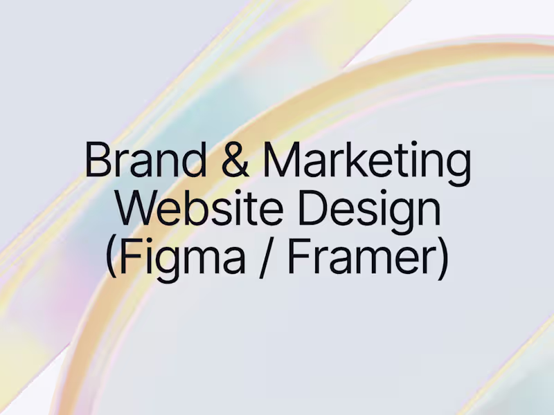 Cover image for Brand & Marketing Website Design (Framer / Figma)
