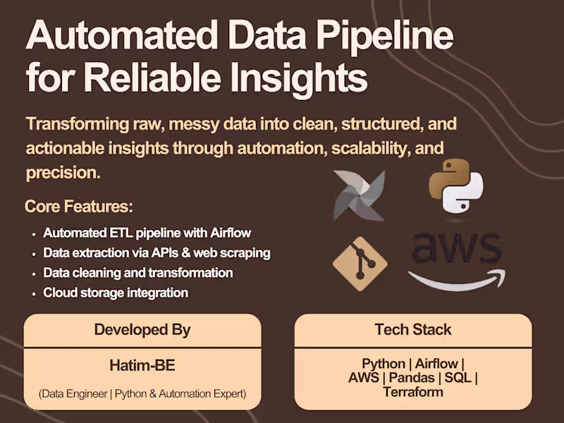 Cover image for Scalable Data Pipeline for Clean and Reliable Insights