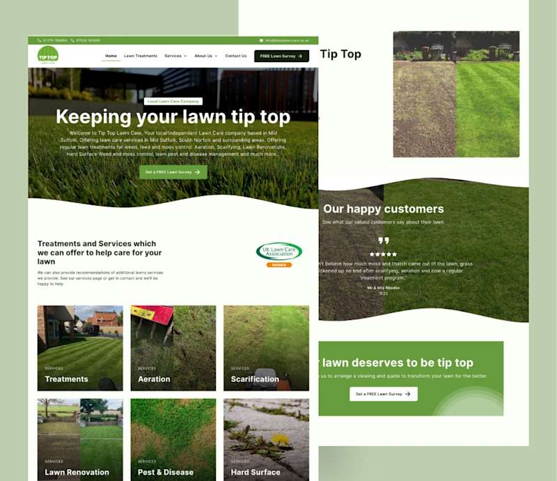 Cover image for Tip Top Lawn Care website