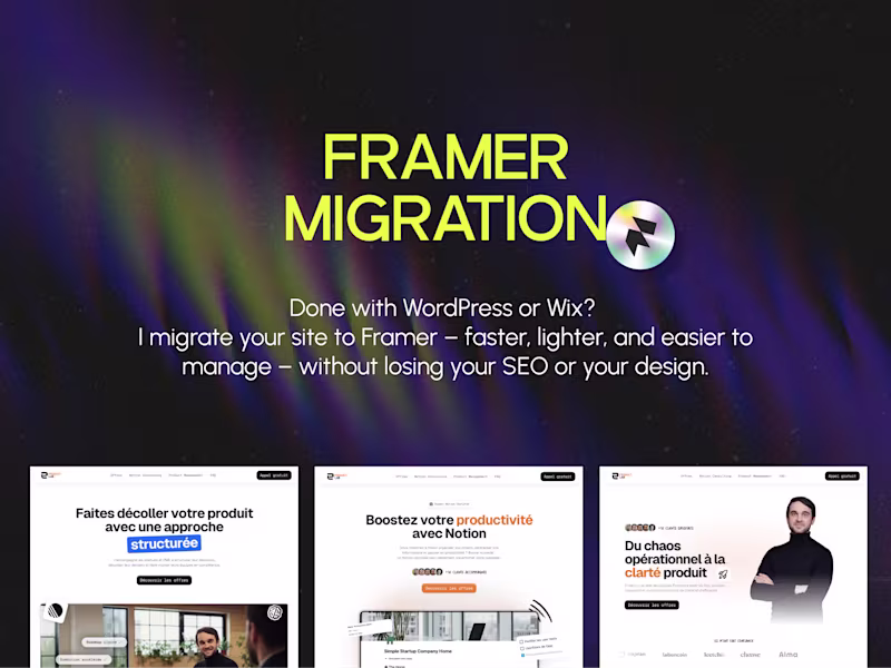 Cover image for Framer migration from Wordpress, Wix, Webflow, Squarespace