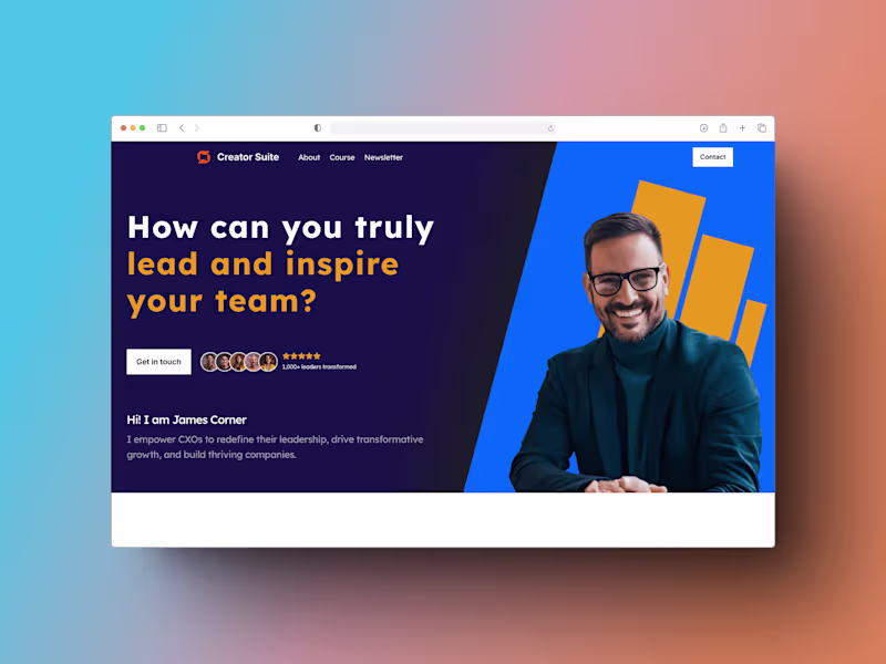 Cover image for Leadership Coach Website Template for Creatorsuite.co