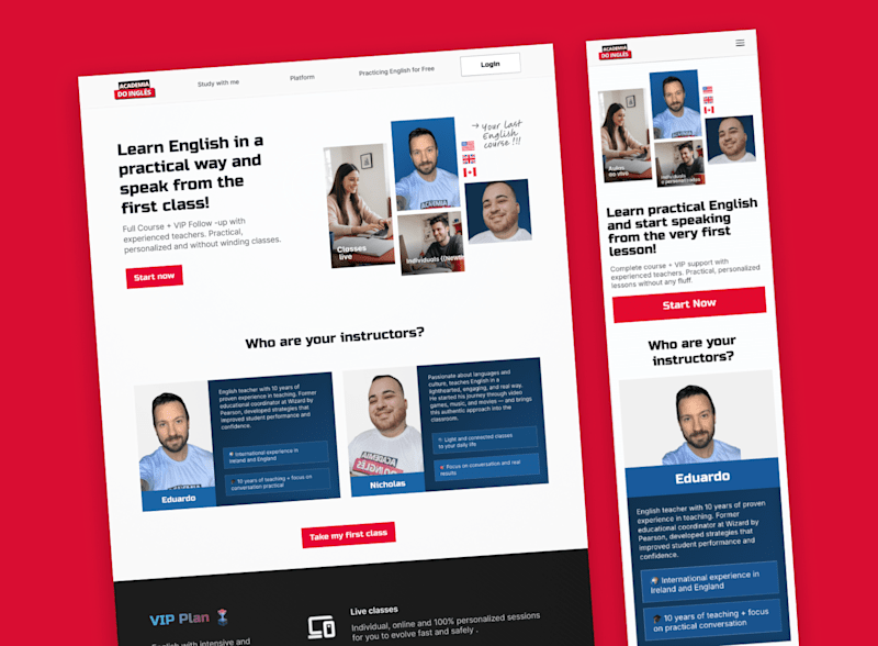 Cover image for High-Converting Landing Page for Academia do Inglês