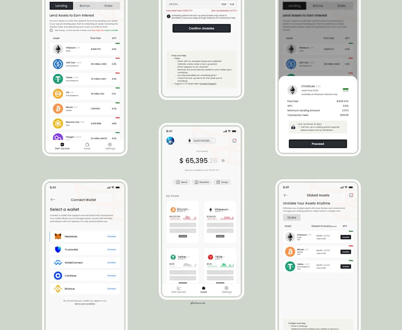Cover image for DeFi App Mobile Interface Ui design :: Behance