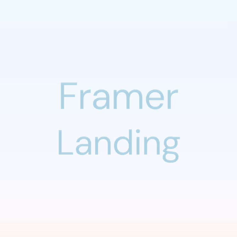 Cover image for Framer Landing Page