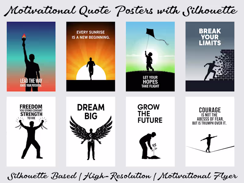 Cover image for Silhouette-based Motivational Quote Poster Design
