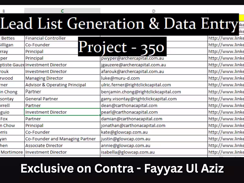 Cover image for 🚀 Completed Project: Venture Capital Lead List & Data Entry...