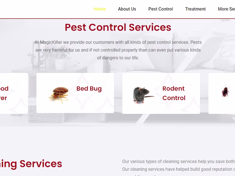 Cover image for  Pest Control & Cleaning Service Business Website