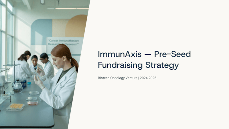 Cover image for ImmunAxis — Pre-Seed Fundraising Strategy