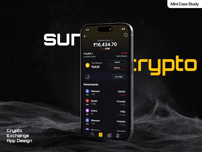 Cover image for SunCrypto Redesign | Mobile Design | UI/UX Design