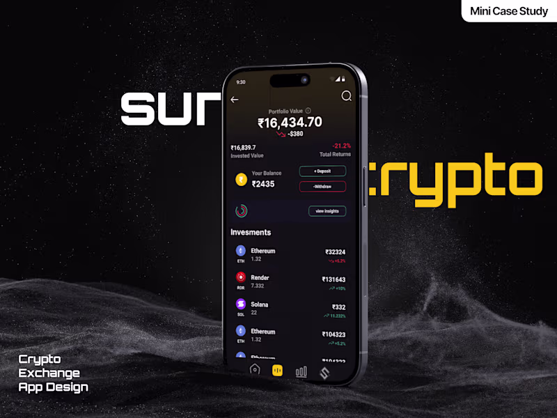 Cover image for SunCrypto Redesign | Mobile Design | UI/UX Design