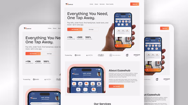 Cover image for Eazeehub Website UI Design