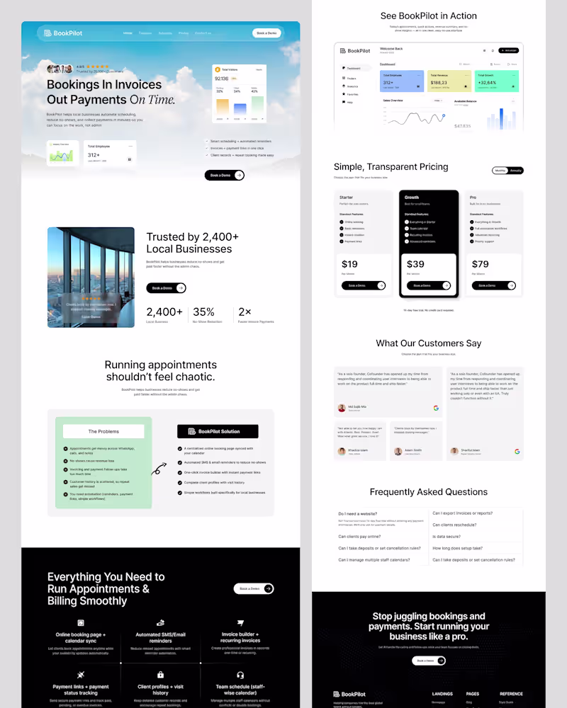 Cover image for BookPilot SaaS Landing Page UI
