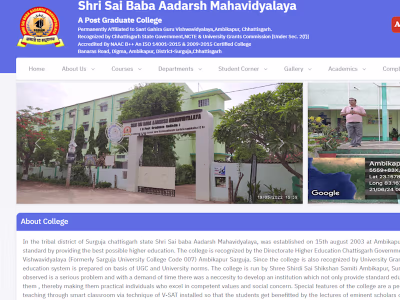 Cover image for Shri Sai Baba Aadarsh Mahavidyalaya