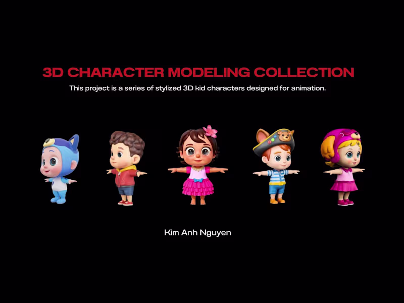 Cover image for Create cute stylized 3d character design for game, animation