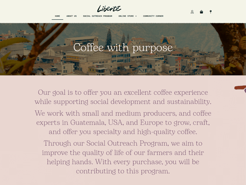 Cover image for Creación de tienda en línea Liberté Coffee