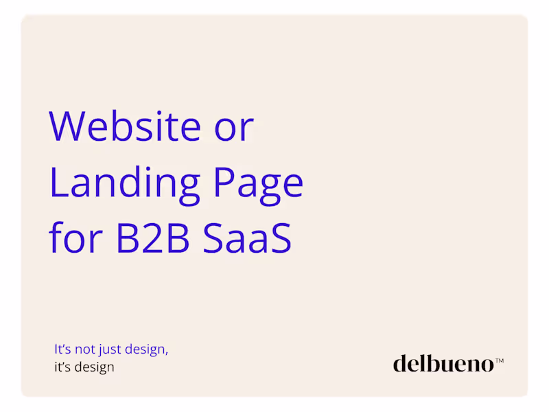 Cover image for Website or Landing Page for B2B SaaS