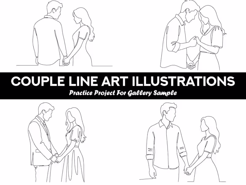 Cover image for Couple Line Art – Minimalist Romantic Artwork