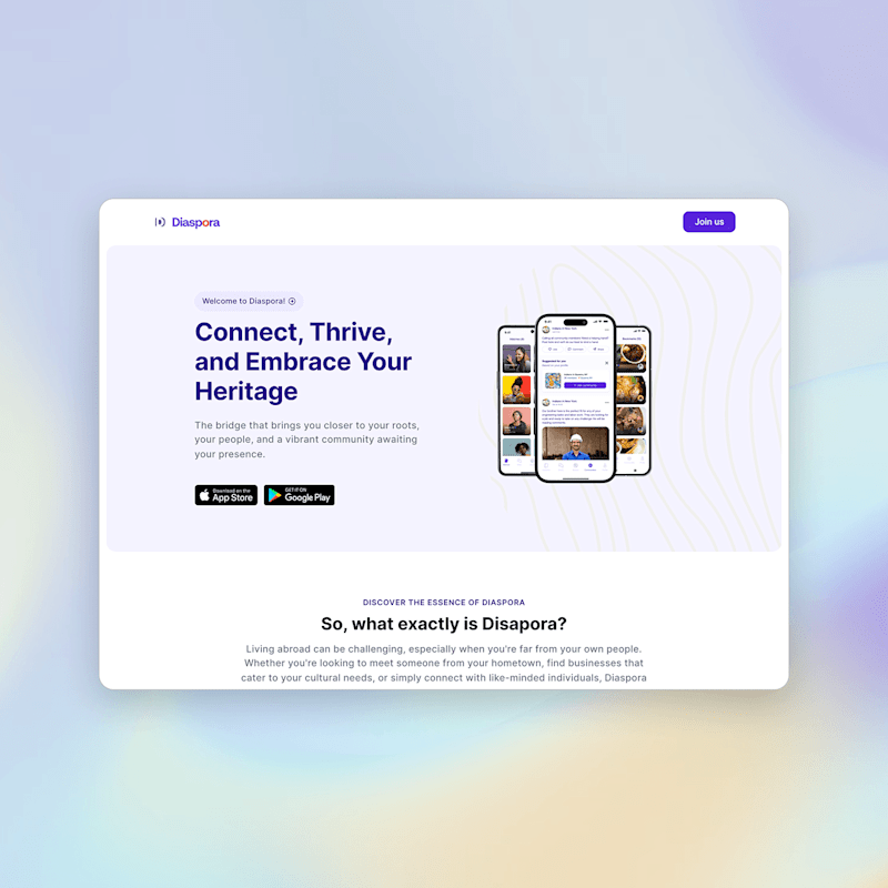 Cover image for Diaspora Website Design