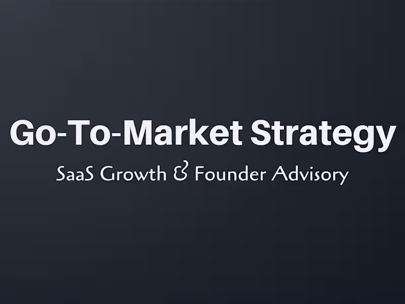 Cover image for GTM & Sales Strategy Consultation for SaaS Founders