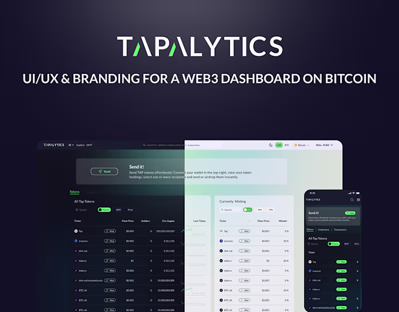 Cover image for UI/UX & Branding for a Web3 Dashboard on Bitcoin