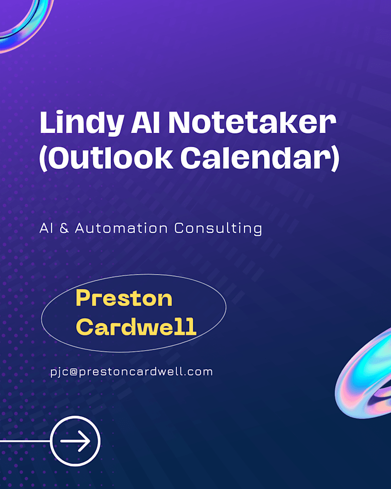 Cover image for Lindy AI Notetaker (Outlook Calendar)